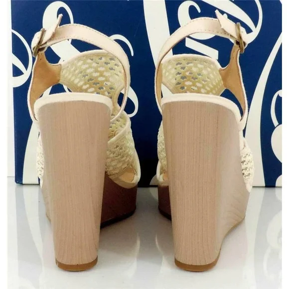 Lucky Brand Remyy Platform Wedge Sandals Natural Combo Size 10